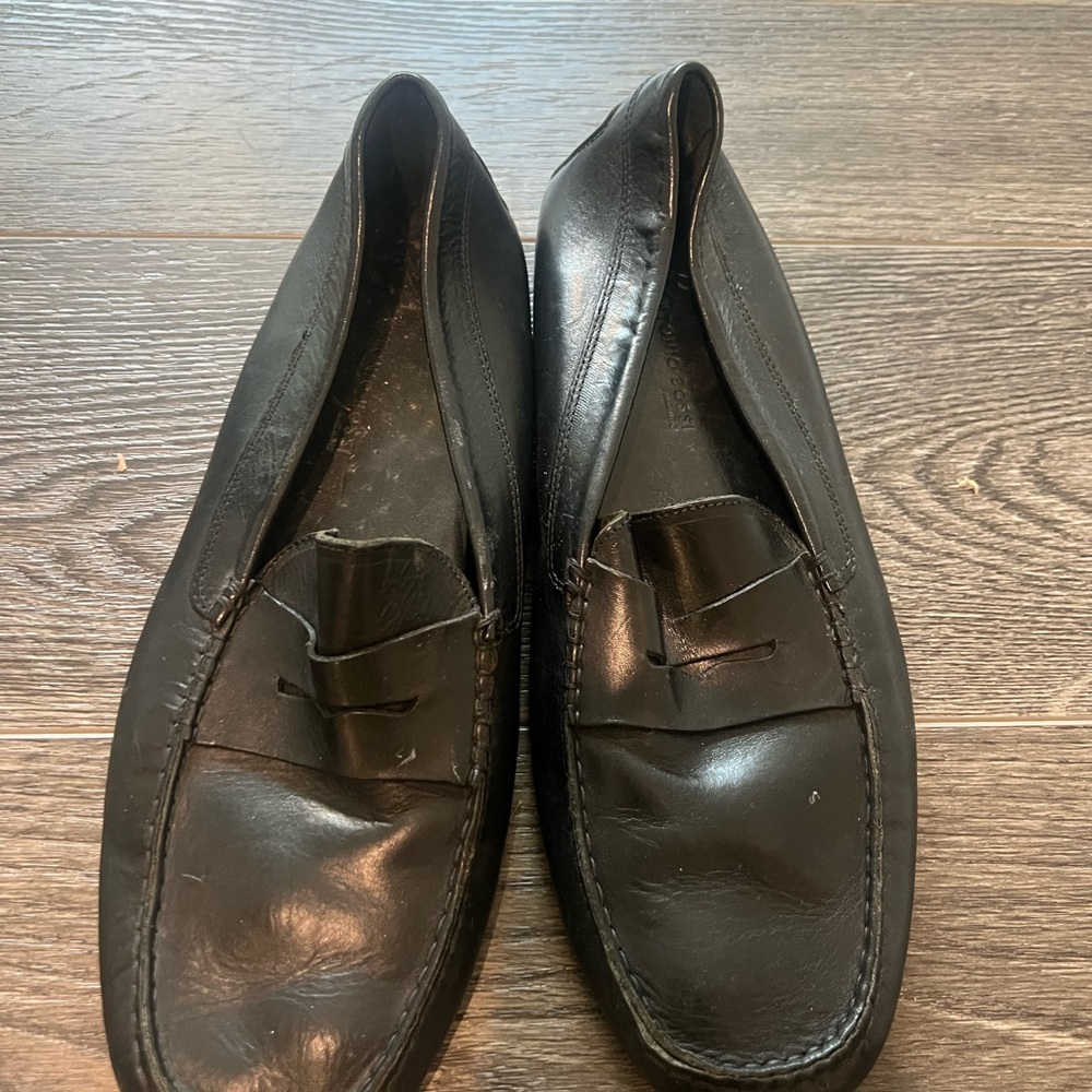 Antonio Bossi Black Leather Slip-On Loafers